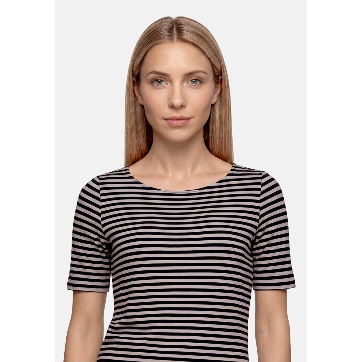 T-shirt basique manches courtes taupe/black, BETTY BARCLAY