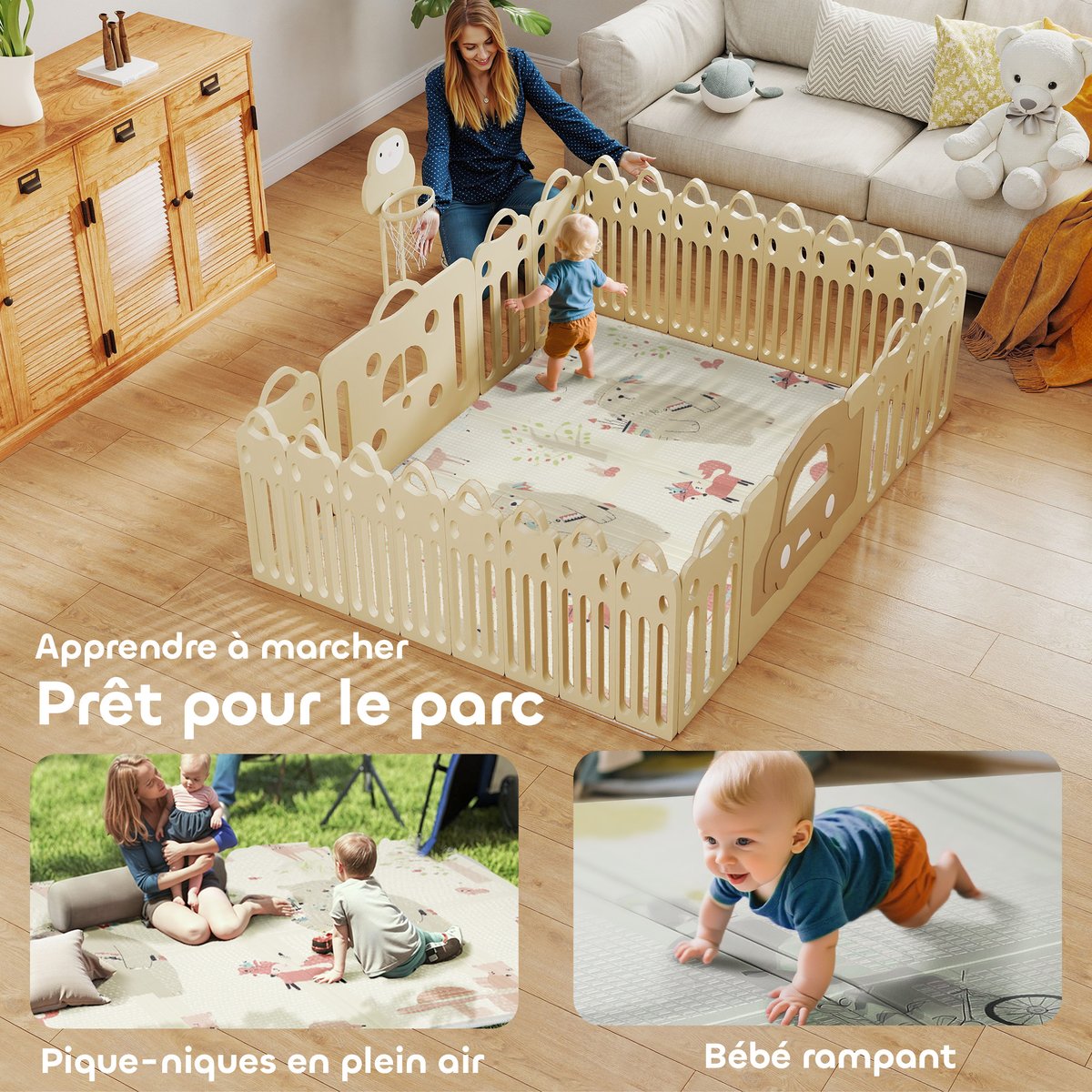 Tapis de jeu pour enfants XPE multicolore multicolore, AIYAPLAY
