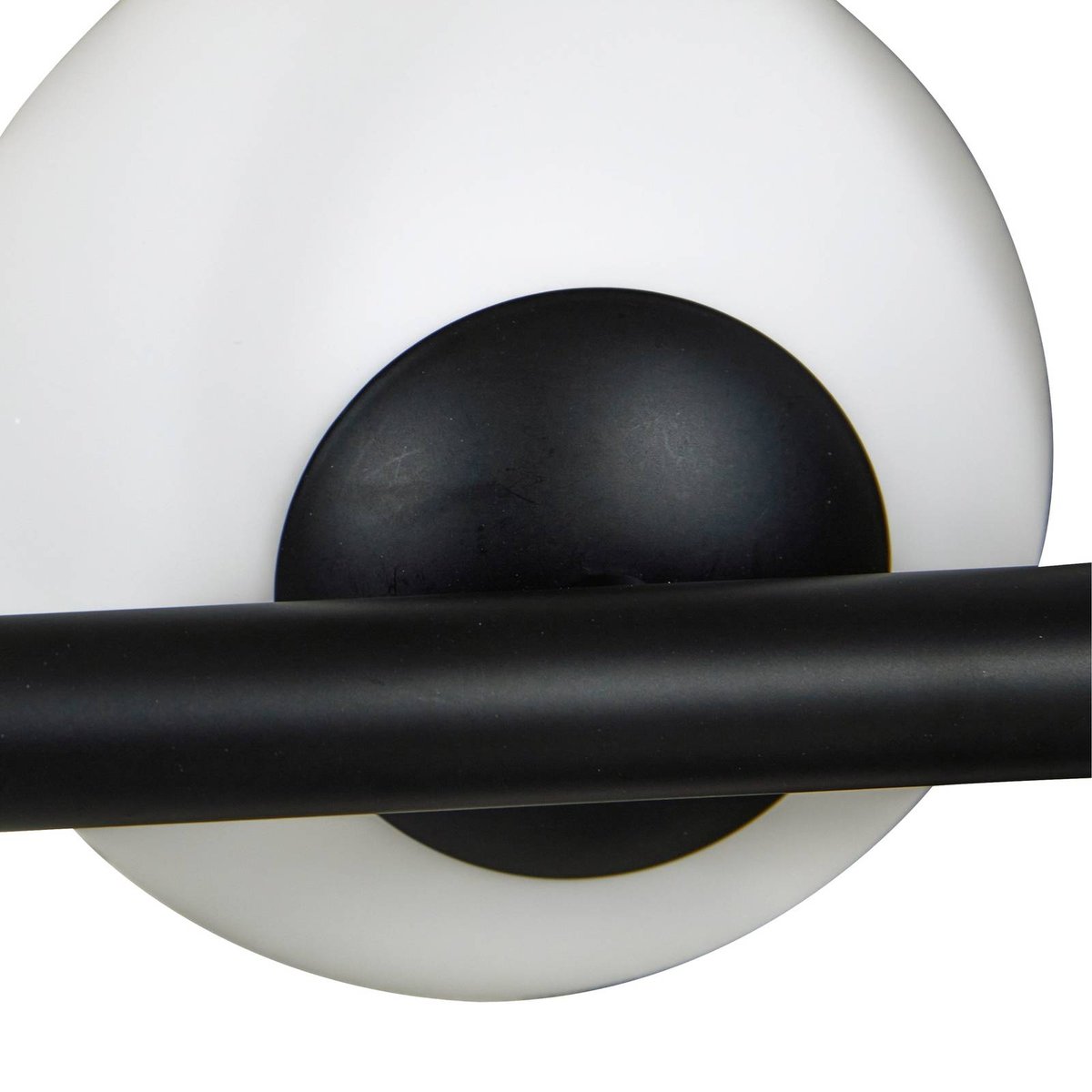 Suspension en verre design, Isandro noir mat, opale, LUCANDE