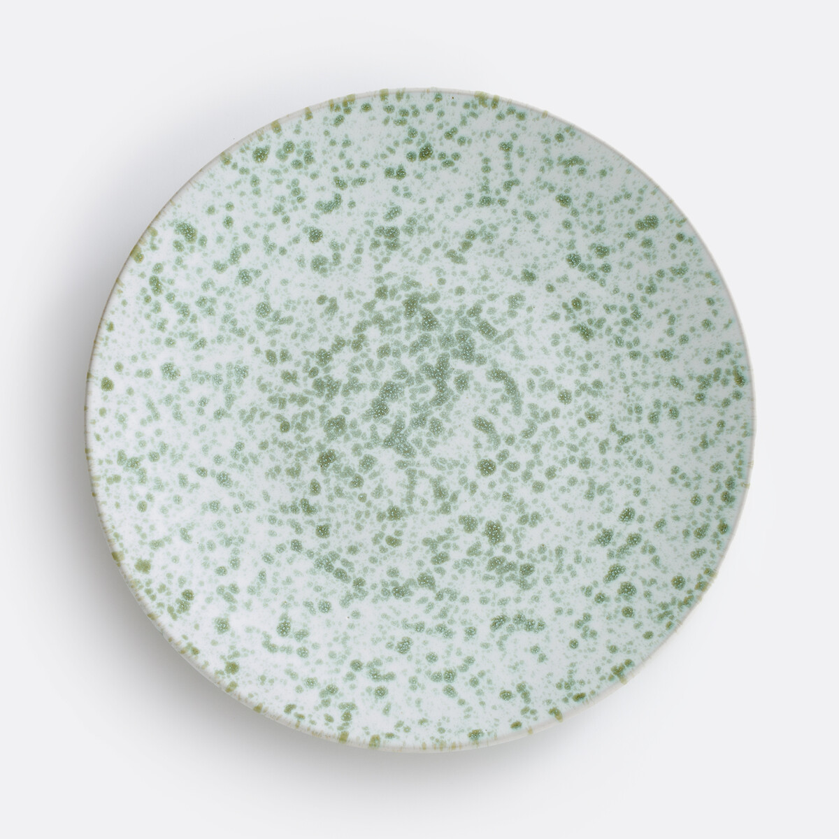 Lot de 4 assiettes plates grès émail réactif Halni kaki clair, LA REDOUTE INTERIEURS