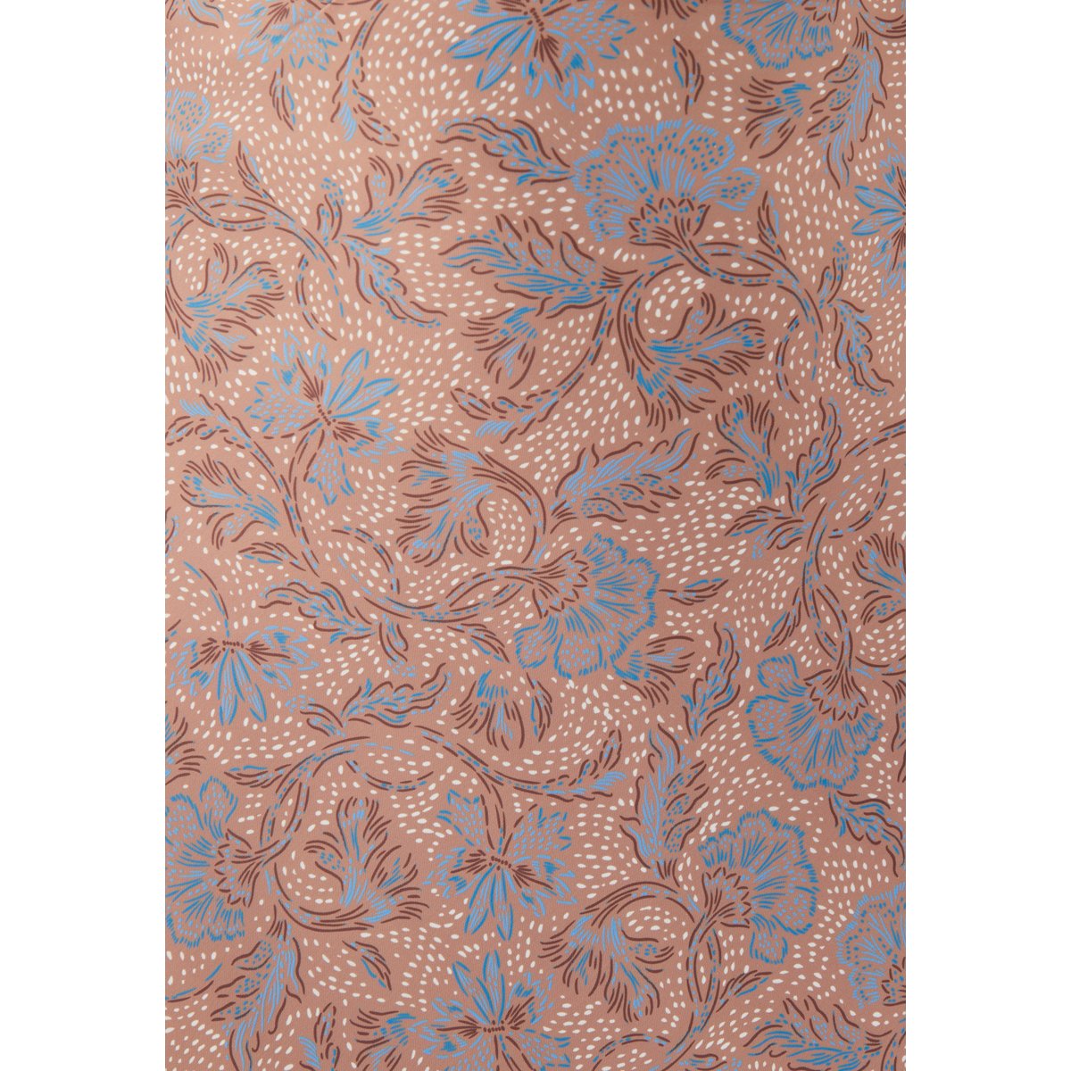 Jupe satinée imprimée marron beige feuillage, DAMART