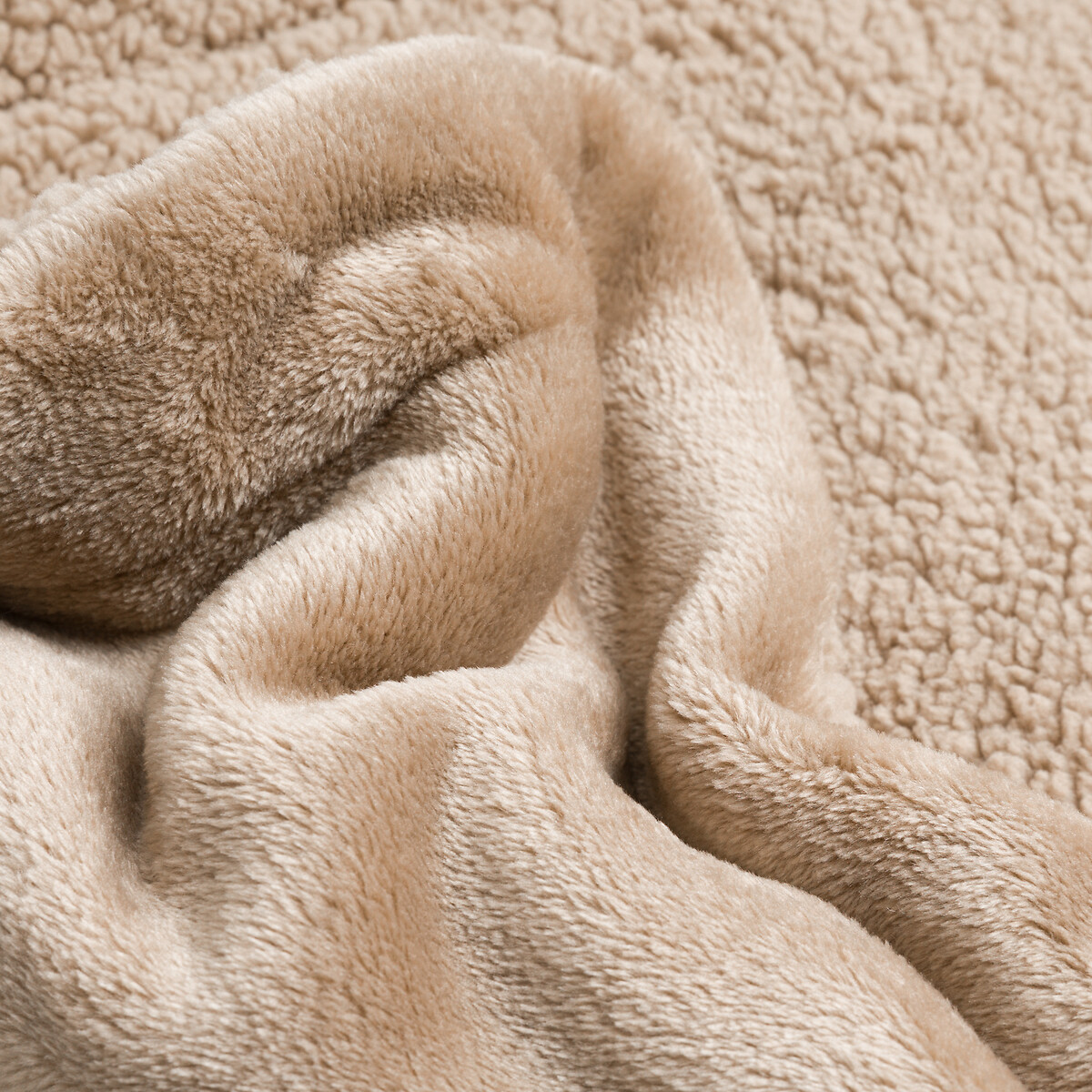 Plaid polaire et sherpa, MAXINE beige, LA REDOUTE INTERIEURS