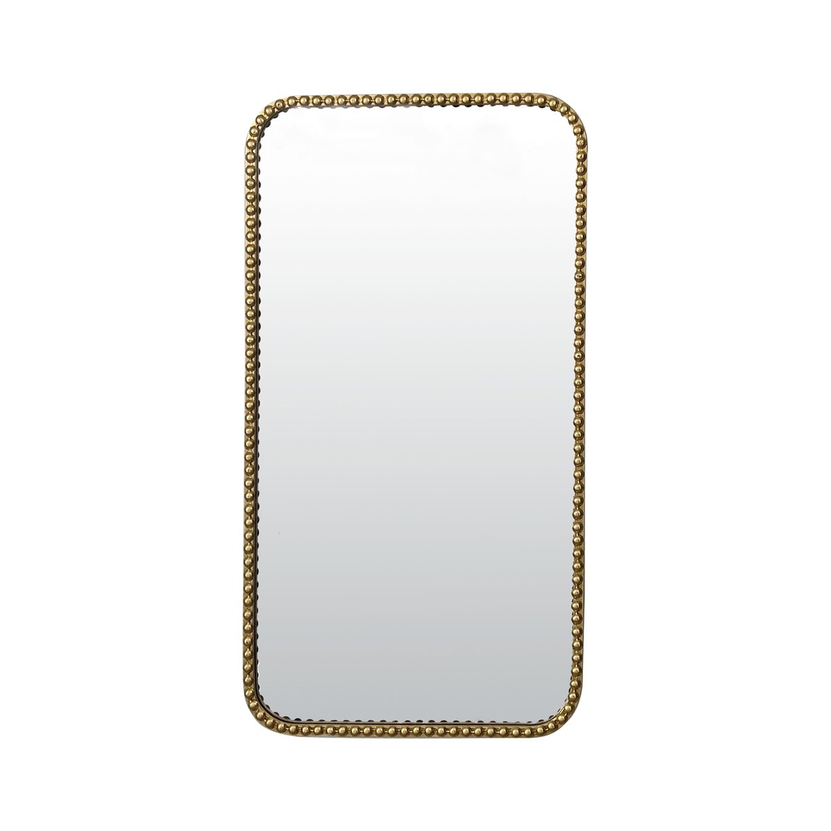 Miroir métal rectangulaire perles 50x90cm or, EMDE