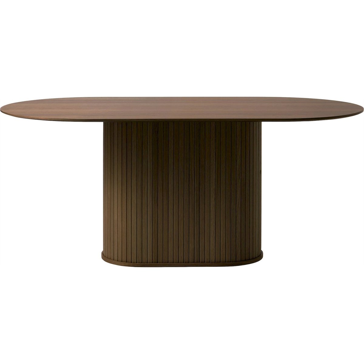 Table ovale à pied central GATIVEL bois foncé, RECOLLECTION