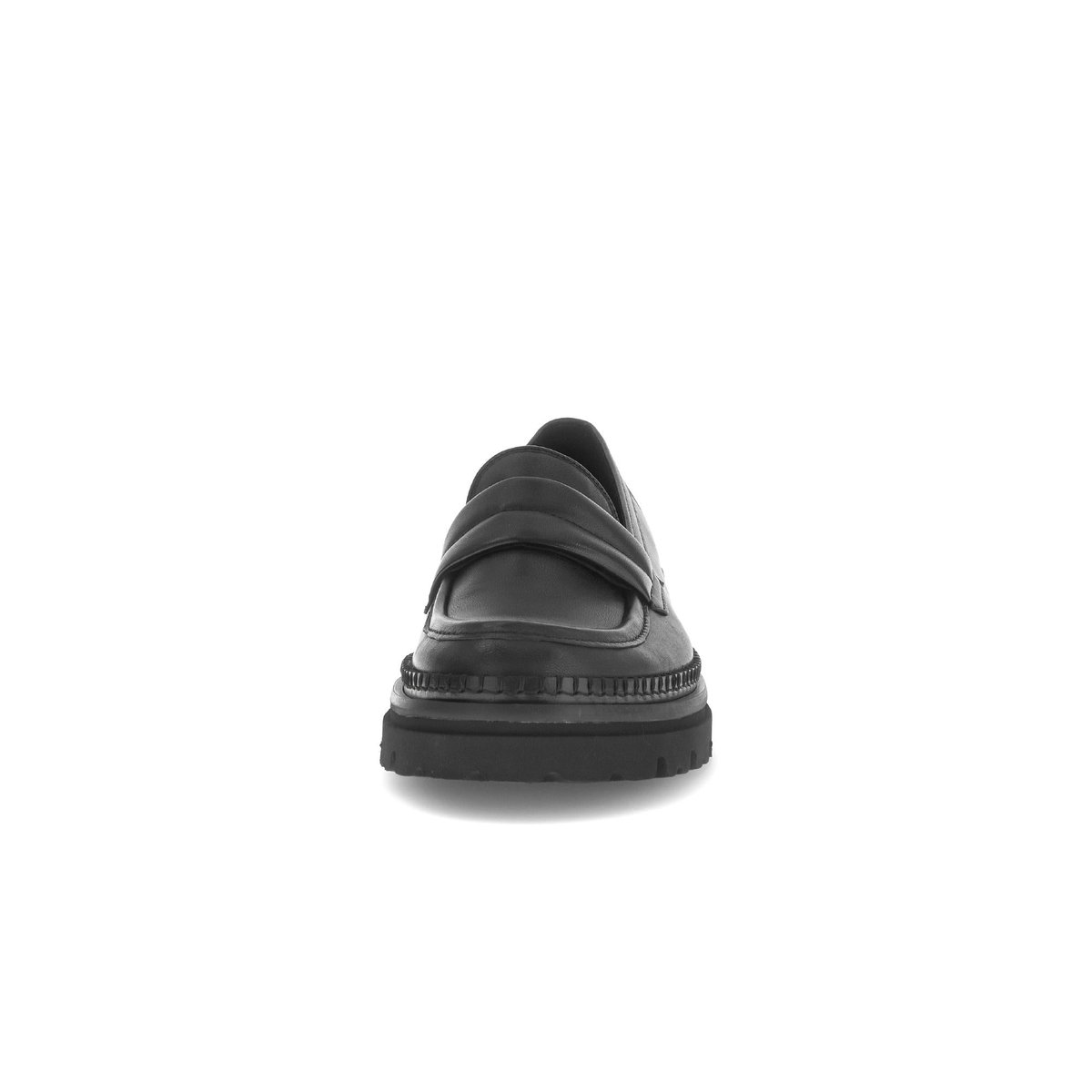 Mocassins en cuir lisse à talon décroché noir lisse, GABOR