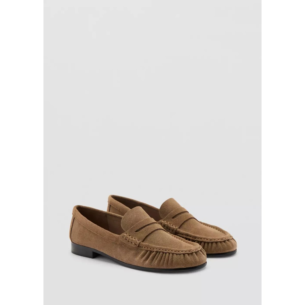 Mocassins cuir détail en forme de masque sable, MANGO