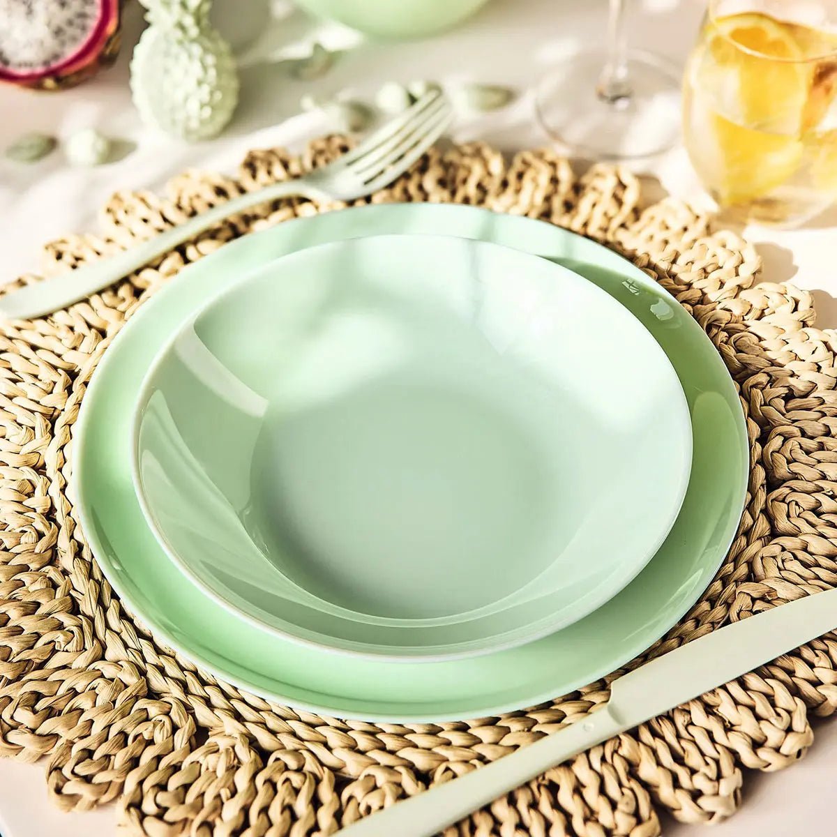6 assiettes creuses 20 cm -DIWALI vert, LUMINARC