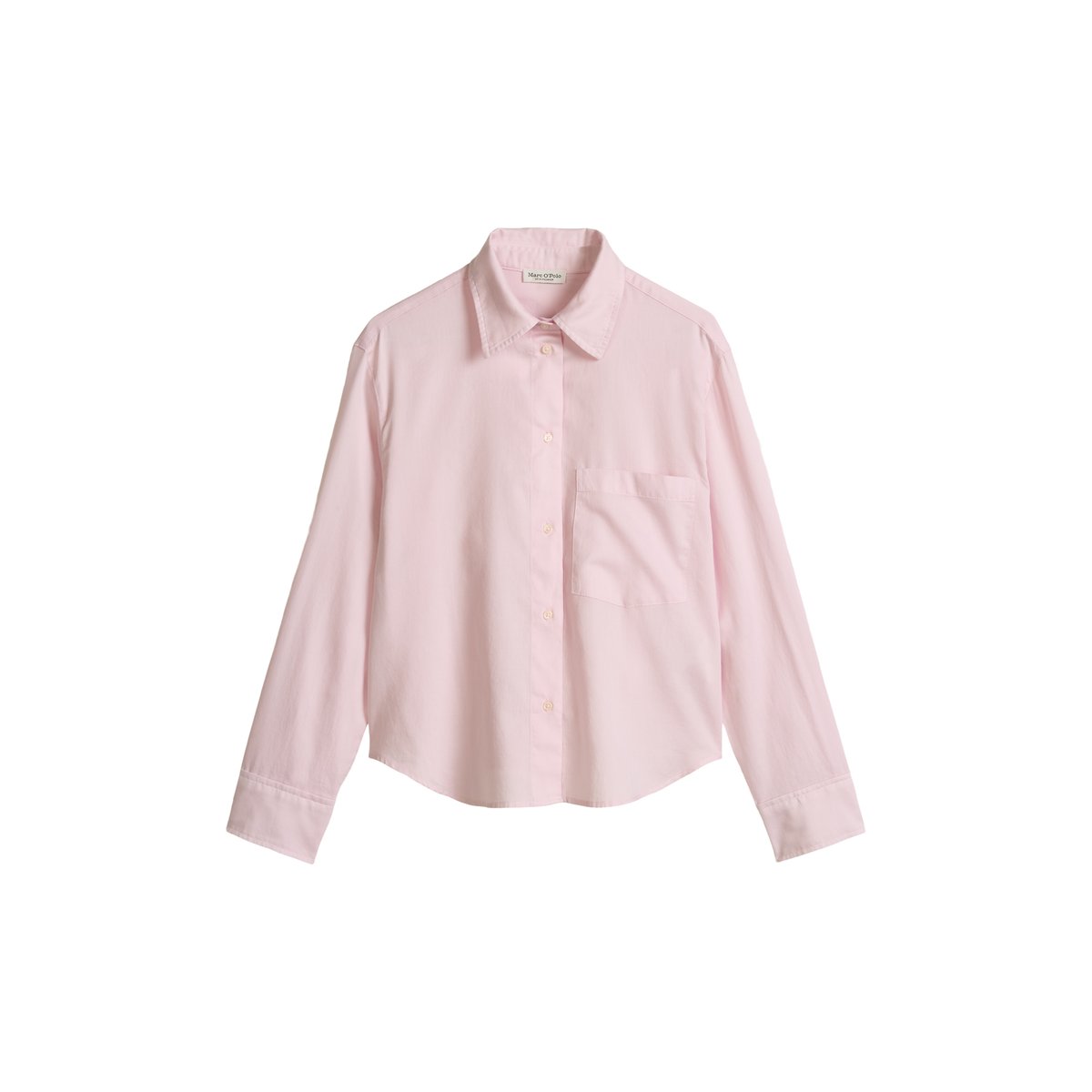 Blouse relaxed cropped en satin de coton rose, MARC O'POLO