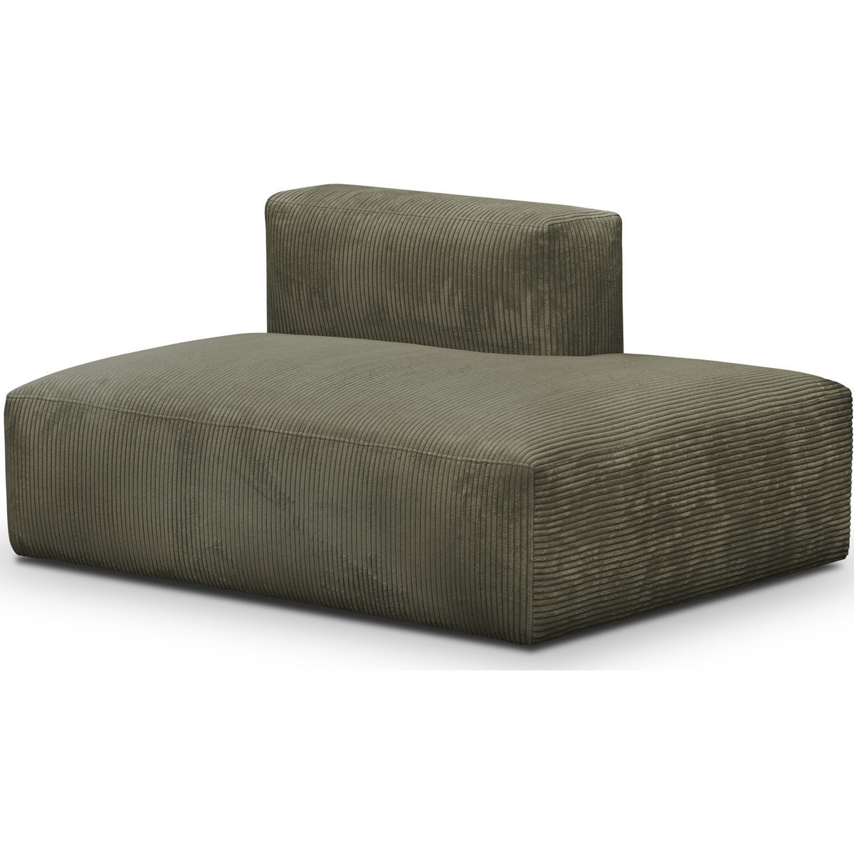 Module d'angle ouvert à droite 2 places en velours côtelé - MODULO vert kaki, HOMIFAB