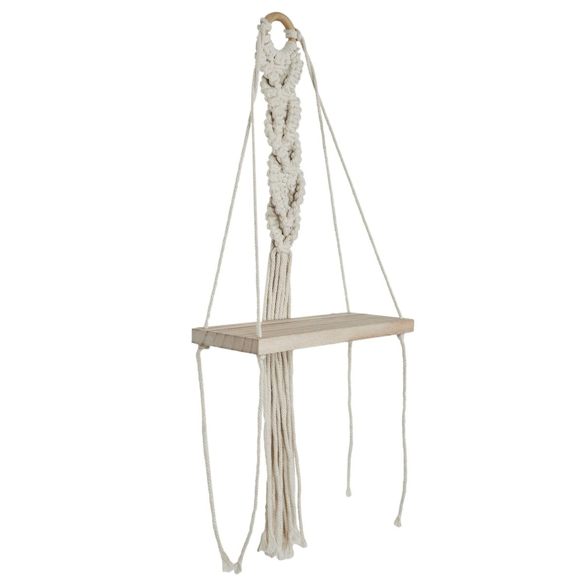 Etagère murale en macramé petit modèle BOHO beige, THE HOME DECO FACTORY