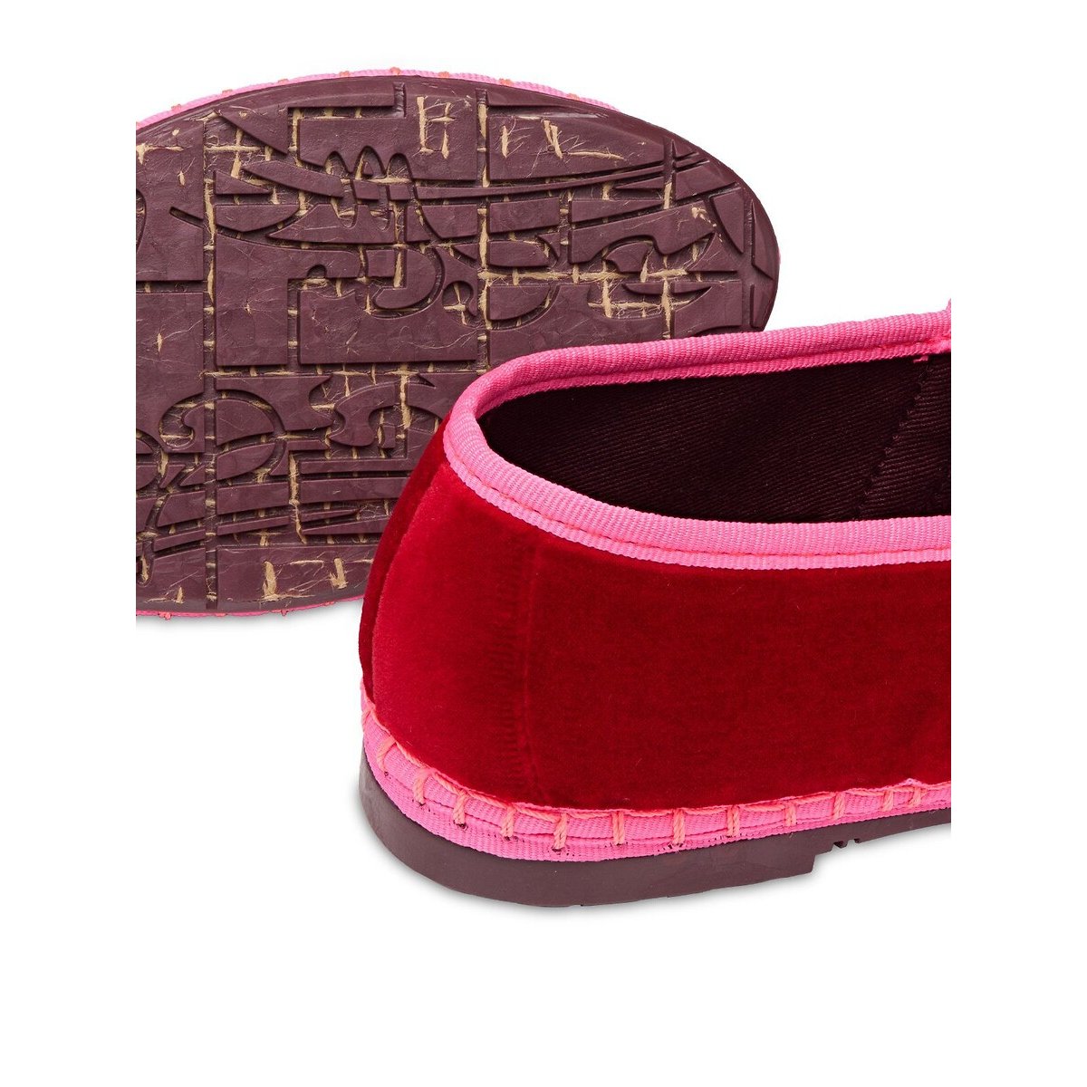 Ballerine in velluto Claire rosso/rosa, FLABELUS