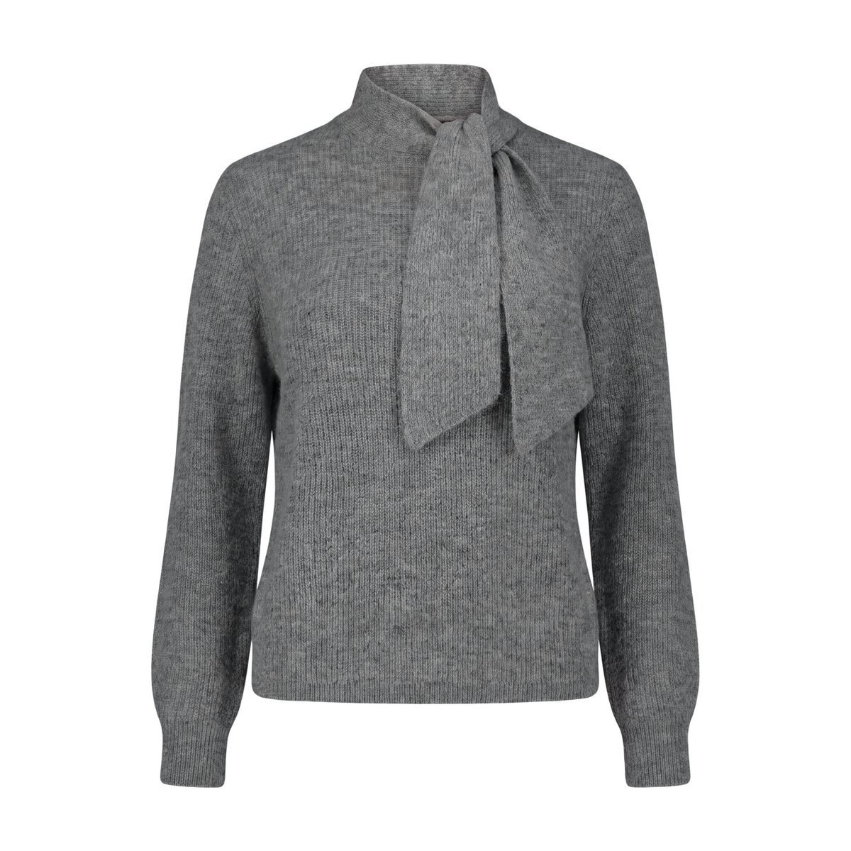 Pull-over en maille à col droit true grey melange, ZERO