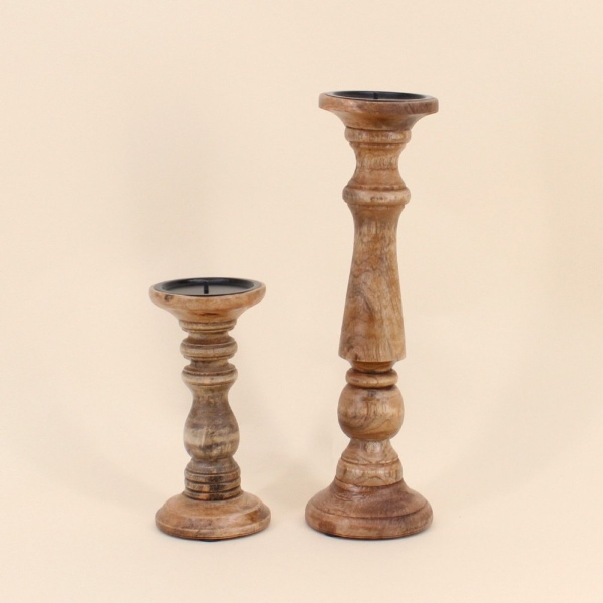 Set de 2 chandeliers en manguier naturel, ORNAMI