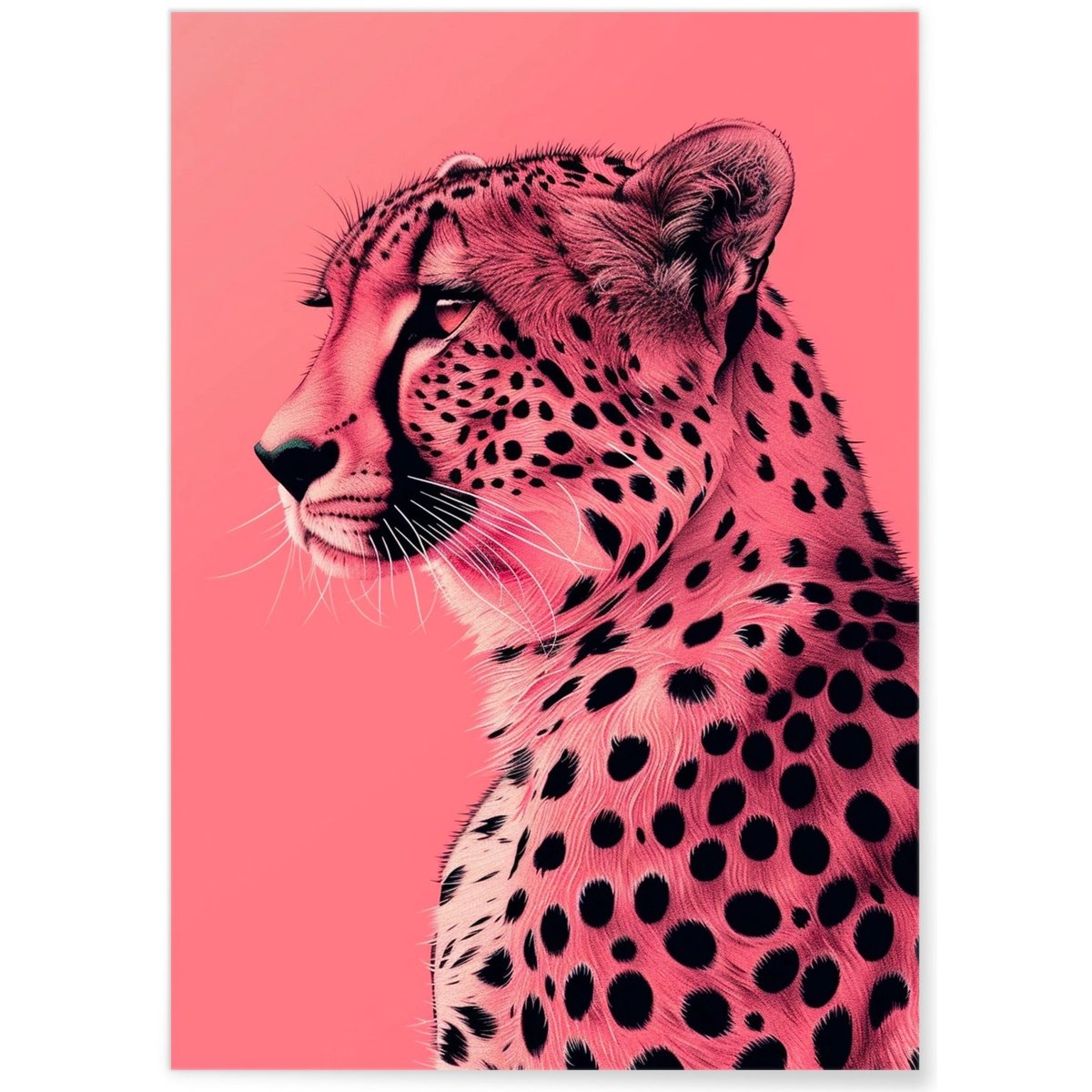 Affiche Guépard Pop Art blanc, L'AFFICHERIE
