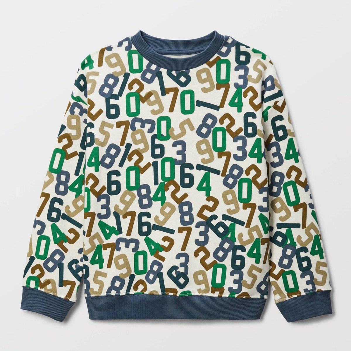 Sweat col rond imprimé en coton BIO GOTS naturel, MONOPRIX