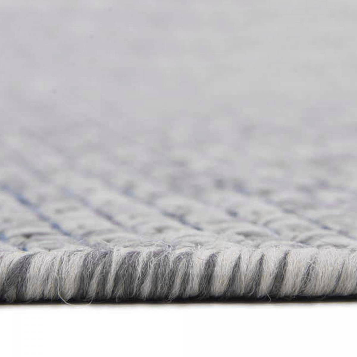 Tapis rond tissé motif faux uni HAVEN 3 gris, blanc, UN AMOUR DE TAPIS