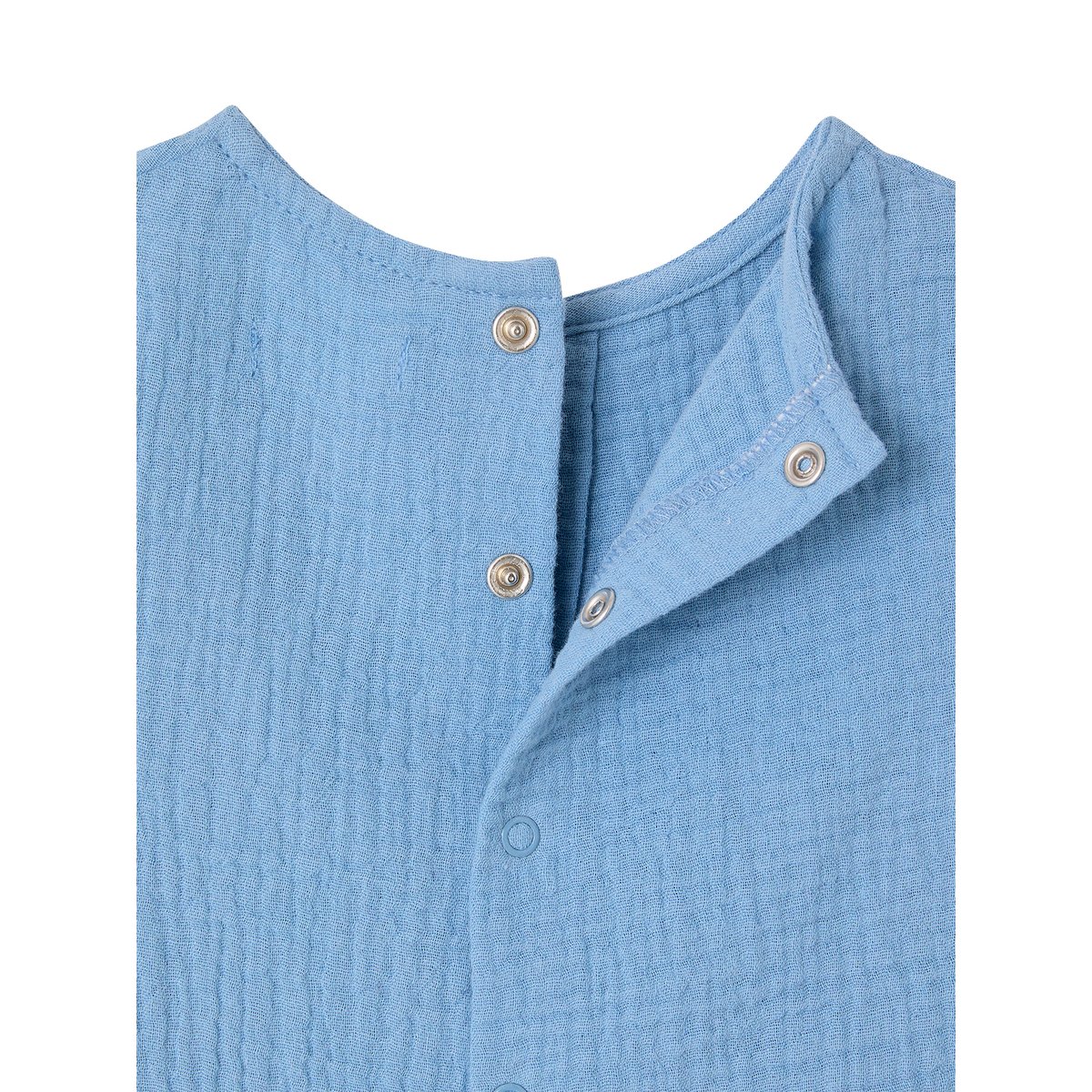 Chemise bébé esprit liquette en gaze de coton bleu pâle, VERTBAUDET