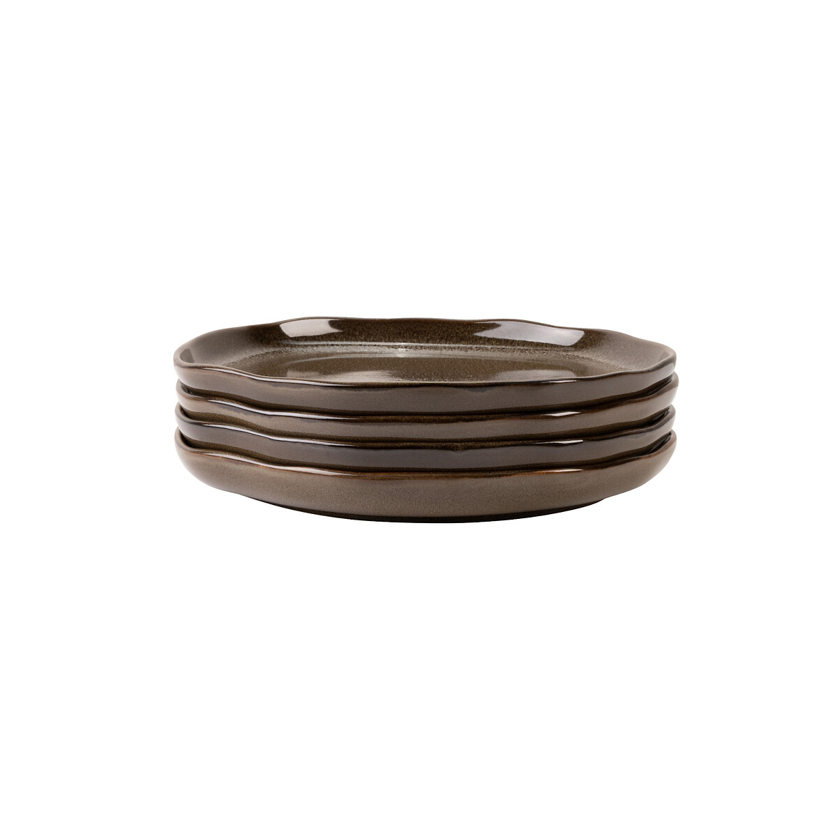 MADE.COM Set of 4 Vinnie Dinner Plates in Brown brown , MADE