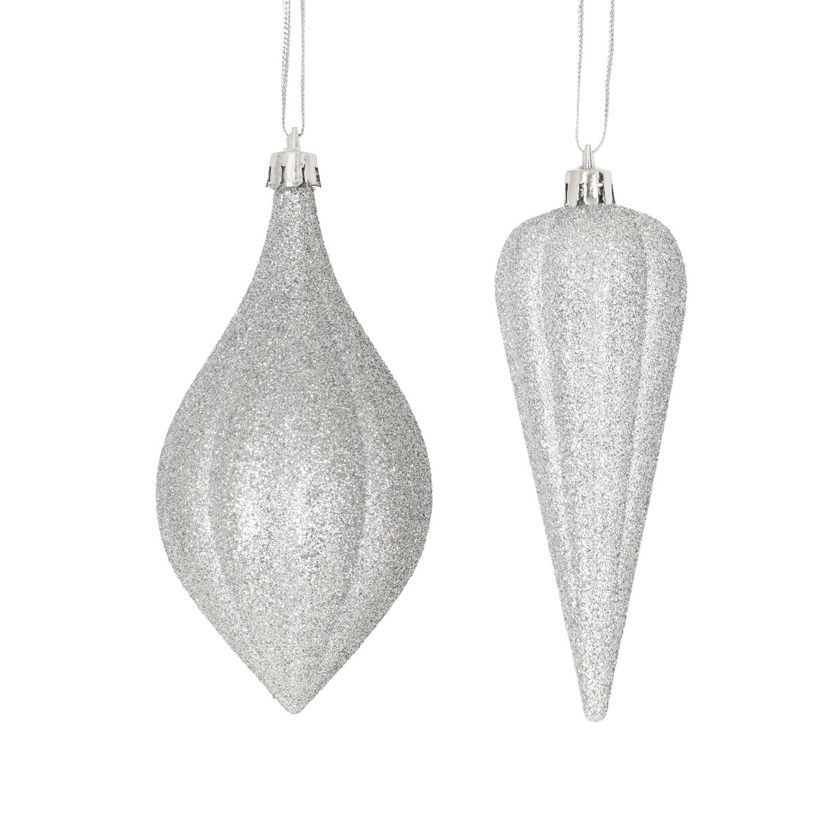 Lot de 2 suspensions de Noël en forme de glaçon – Argenté argent, EDEN