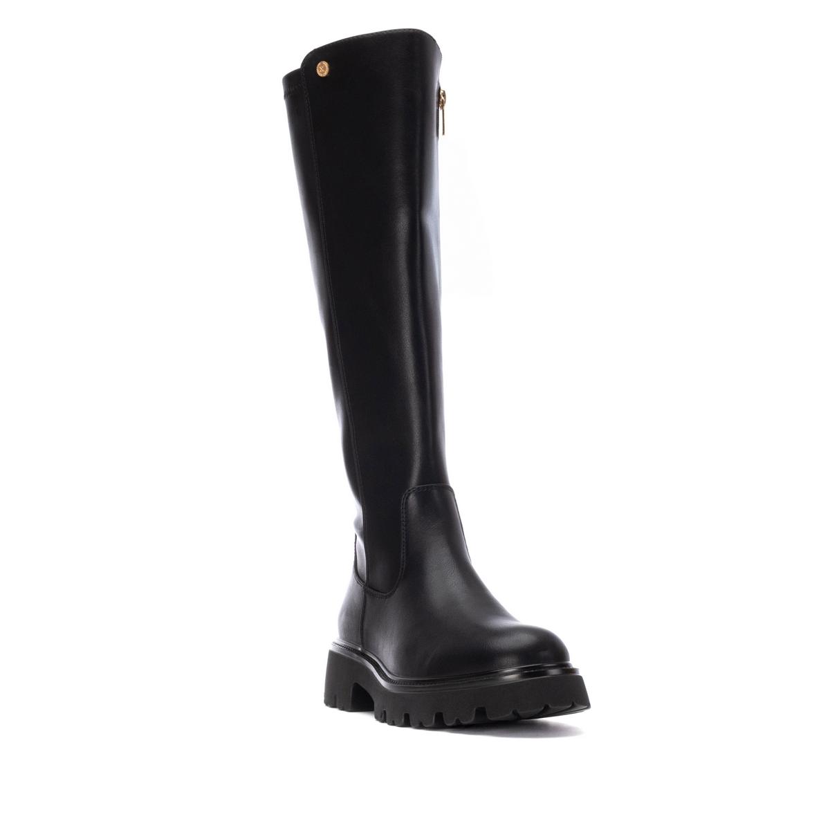Botte Élastique Plaine Décontractée Fermeture éclair noir, XTI