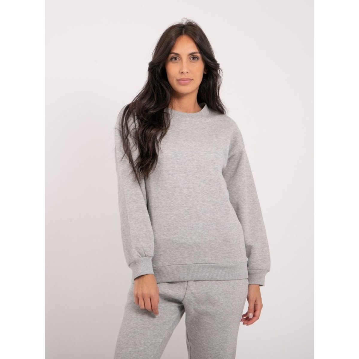 Sweatshirt Col Rond York gris, DONA LISA