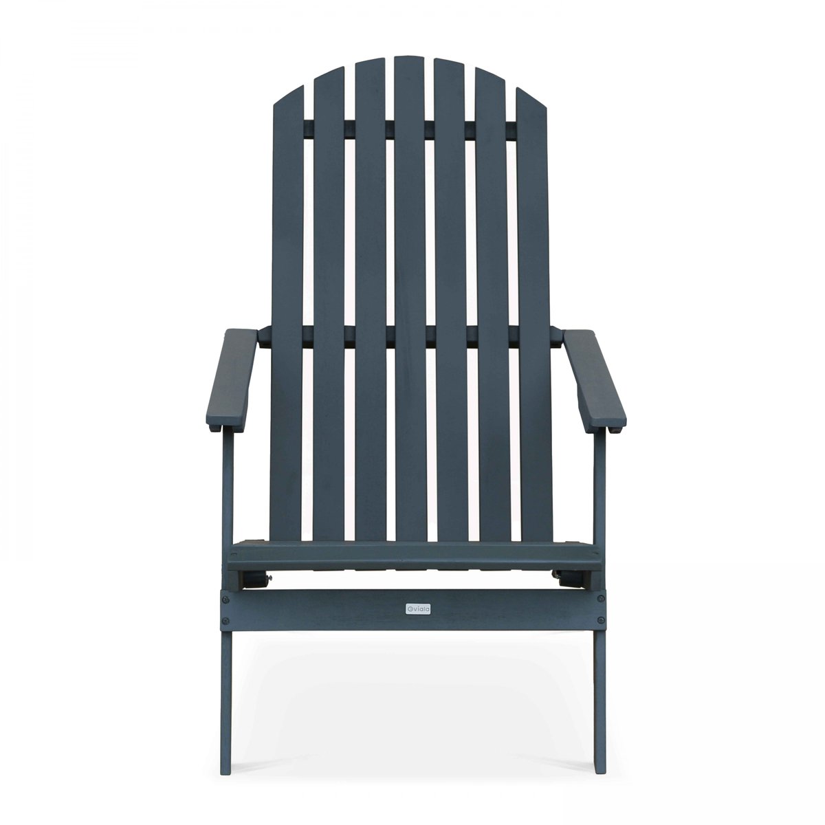 Fauteuil relax pliant en bois d'eucalyptus CALGARY gris anthracite, OVIALA