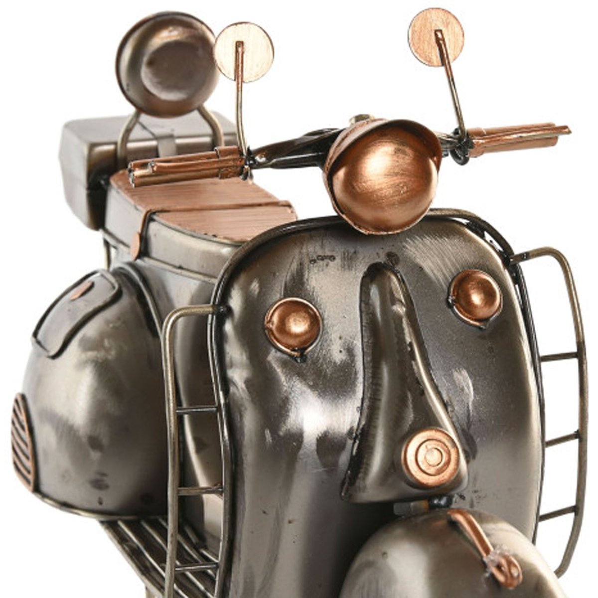 Scooter déco en métal argenté et cuivré 30x11x17cm gris, WADIGA
