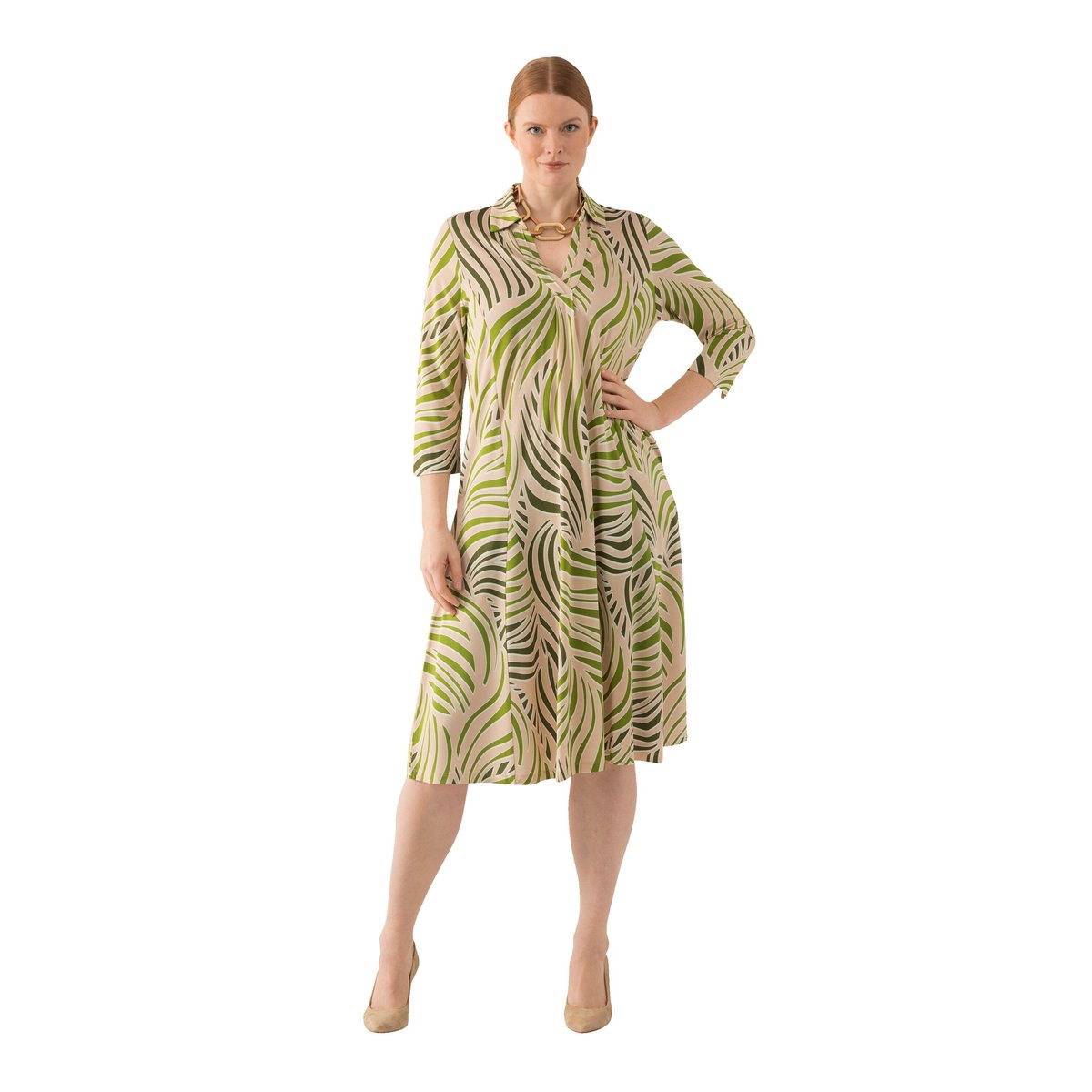 Robe au tombé fluide beige, ULLA POPKEN