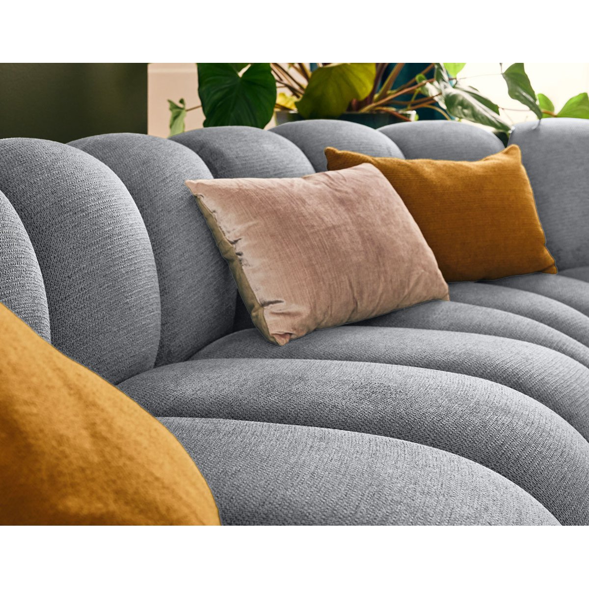 Canapé d'Angle droit 5 places - DEBBIE gris, BEST MOBILIER