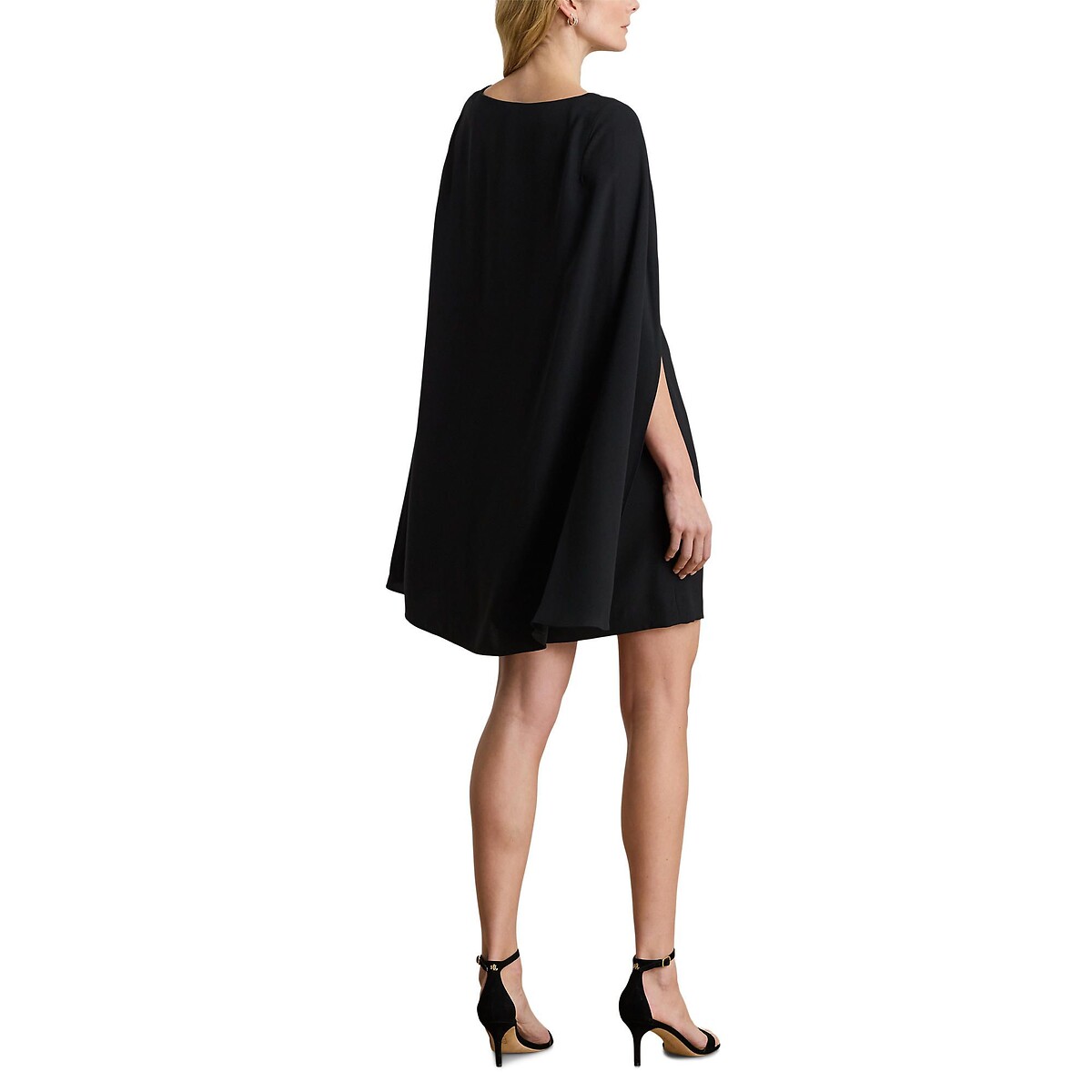 Robe courte cocktail col bateau cape PETRA noir, LAUREN RALPH LAUREN