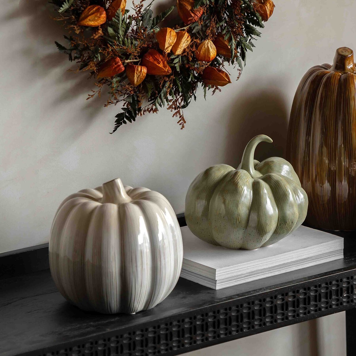 20cm Ceramic Pumpkin Ornament natural, ÉDITÉ