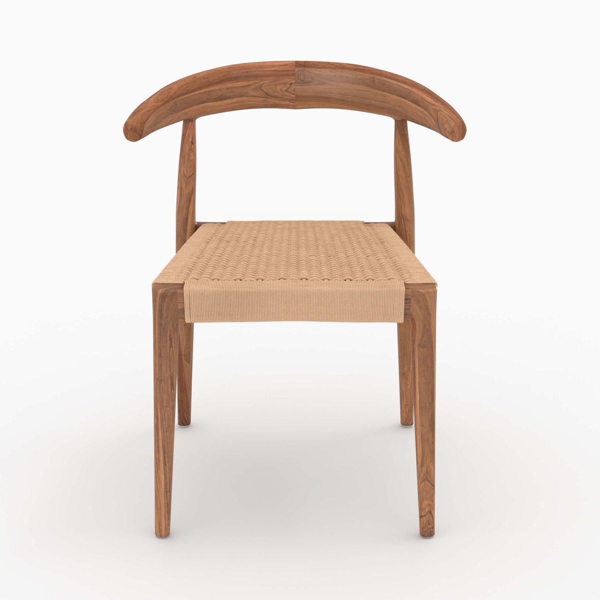 Lot de 2 chaises en bois de teck et cordage type loom - ALIA marron clair, MAISON PAVANE