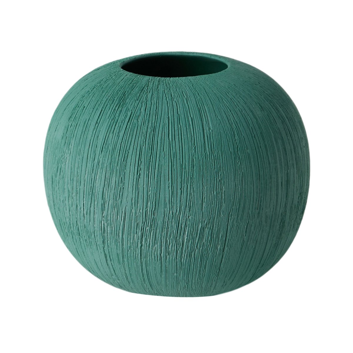 Vase céramique déco effet brossé vert 19 cm - SARA bleu, CAMIF