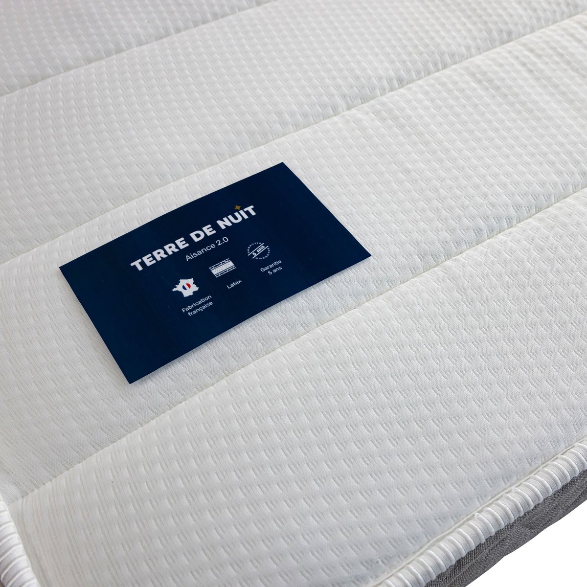 Matelas mousse & latex + sommier blanc + pieds Aisance 2.0 - Aisance 2.0 blanc, TERRE DE NUIT
