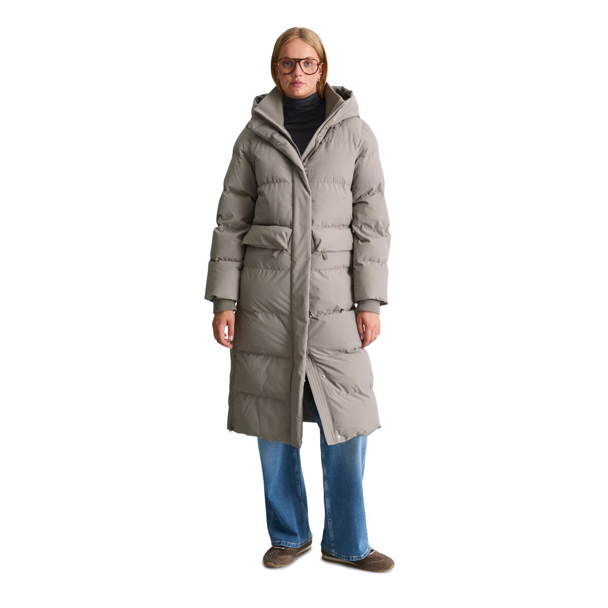 Manteau matelassé à capuche, coupe classique avec une surface hydrofuge gris, MARC O’POLO DENIM