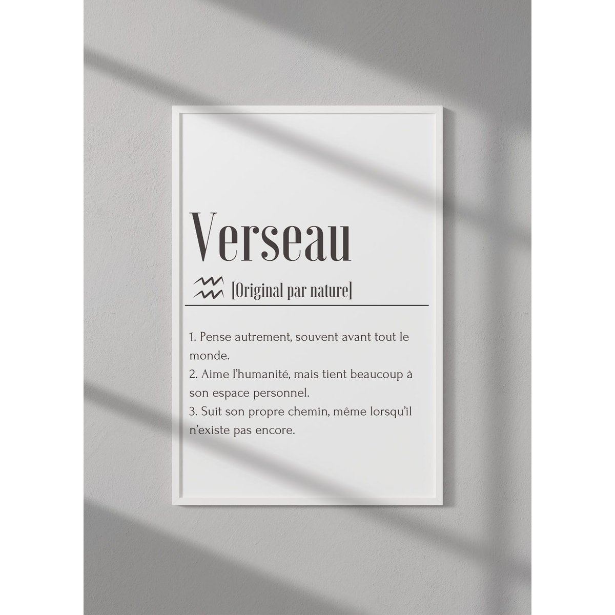 Affiche Définition Verseau blanc, L'AFFICHERIE