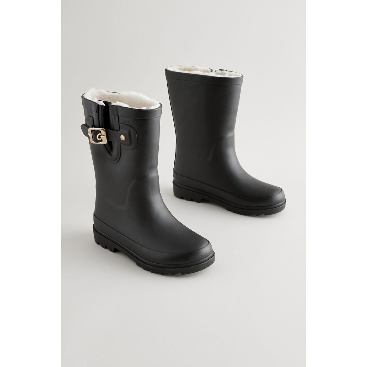Bottes avec doublure chaude bout rond noir, NEXT