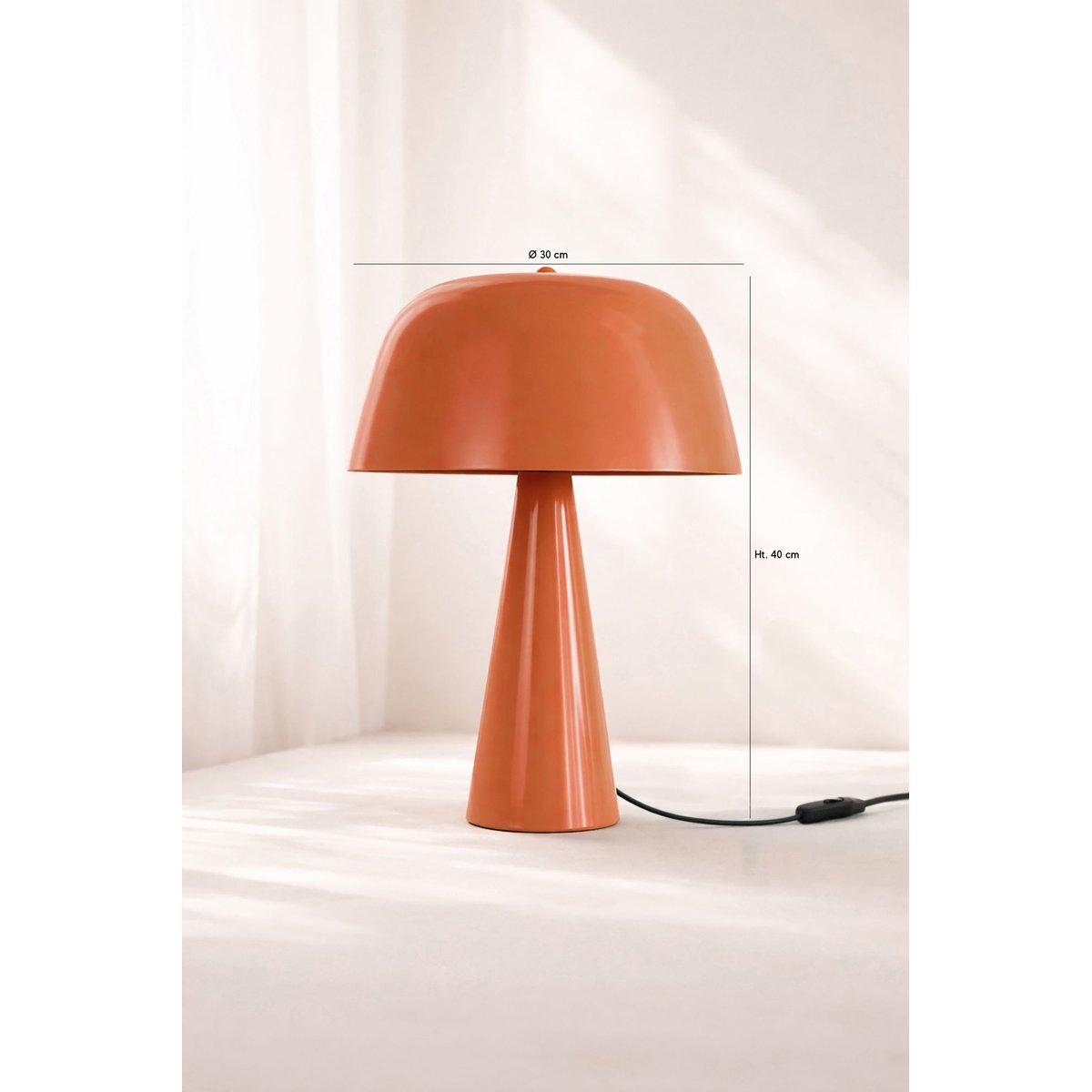 Lampe à poser en métal H40 cm, KALYSTA terracotta, NOW'S HOME