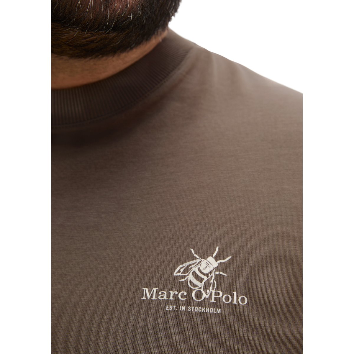 T-shirt loose avec impression dans le dos marron foncé, MARC O'POLO