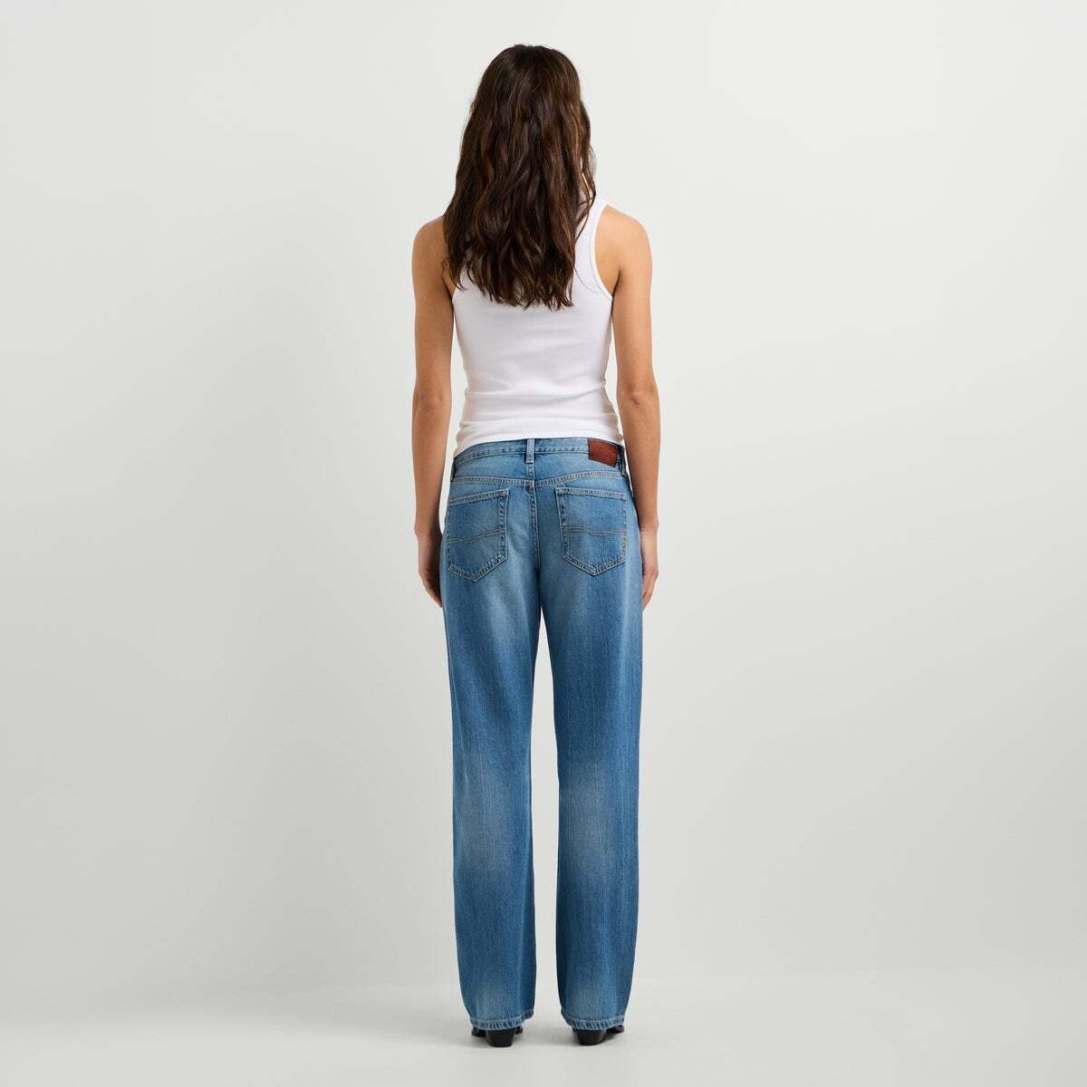 Nicky - Jean Coupe Large, Taille Basse vert mélange tencel utilisé, PEPE JEANS