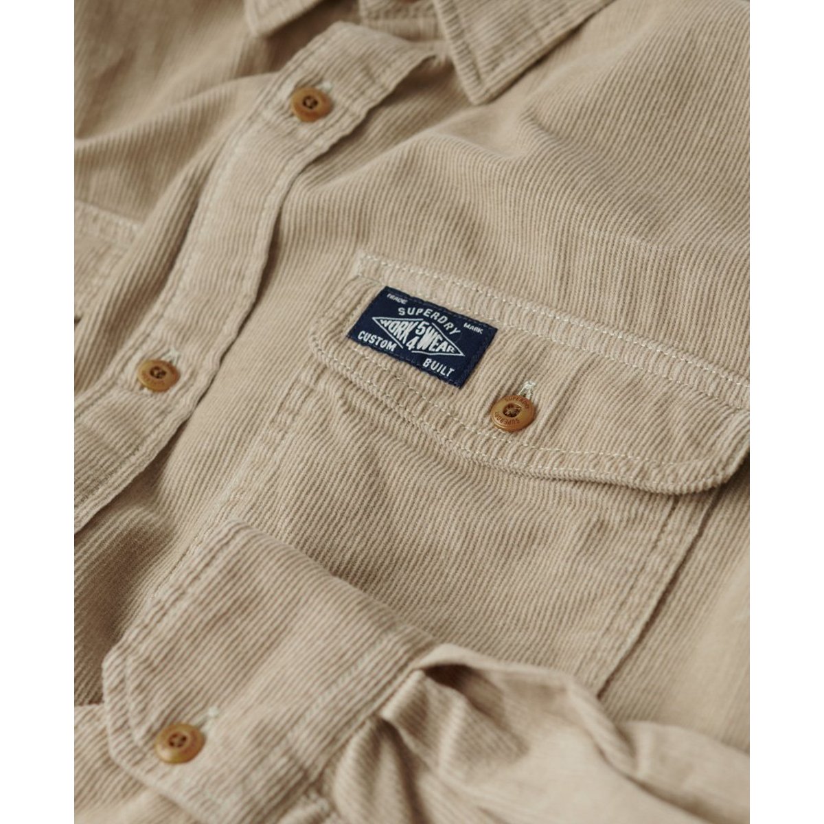 Chemise Trailsman Velours Côtelé Coupe Décontractée marron taupe délavé, SUPERDRY