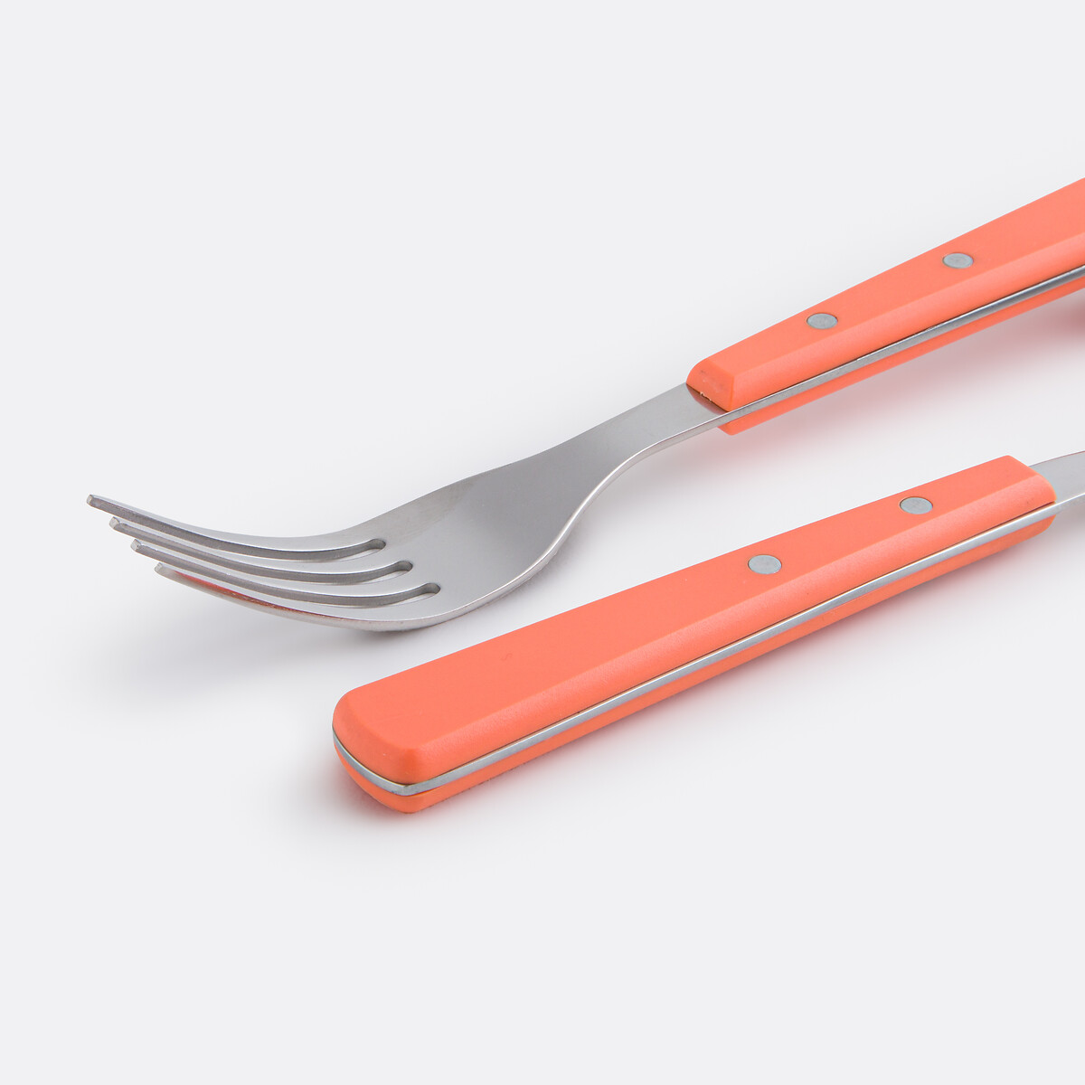 Ménagère 16 pièces manches rivetés, Roby orange corail, LA REDOUTE INTERIEURS