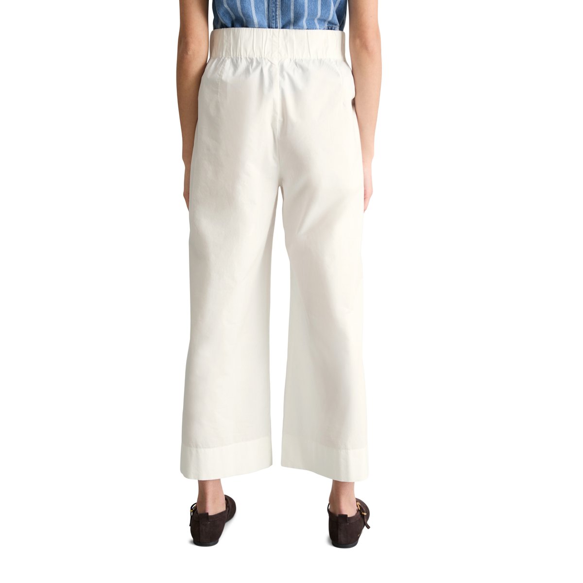 Culotte relaxed en popeline Papertouch blanc, MARC O’POLO DENIM