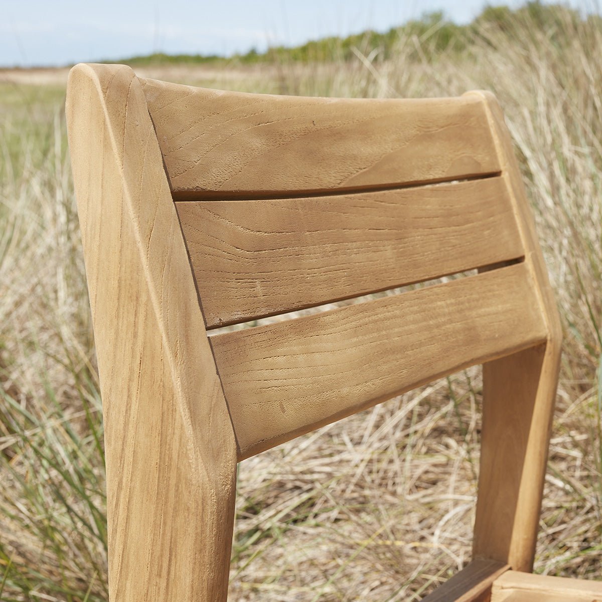 Lot de 2 chaises de jardin en teck massif HORTENSE naturel, BERAH GETAH