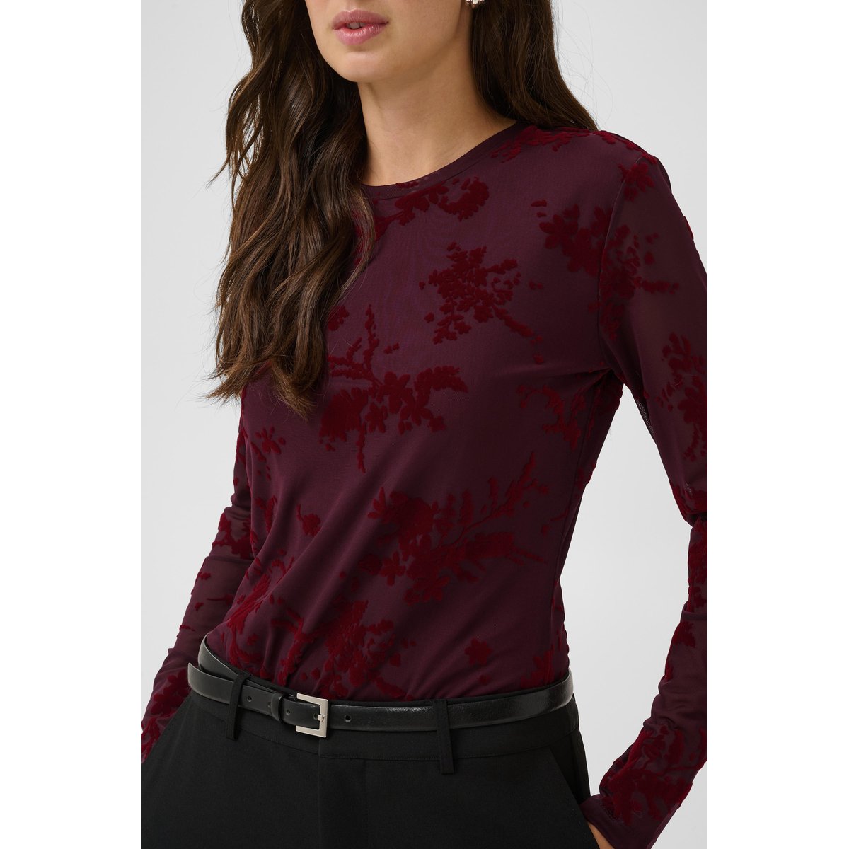 Blouse à manches longues rouge red flock, CULTURE