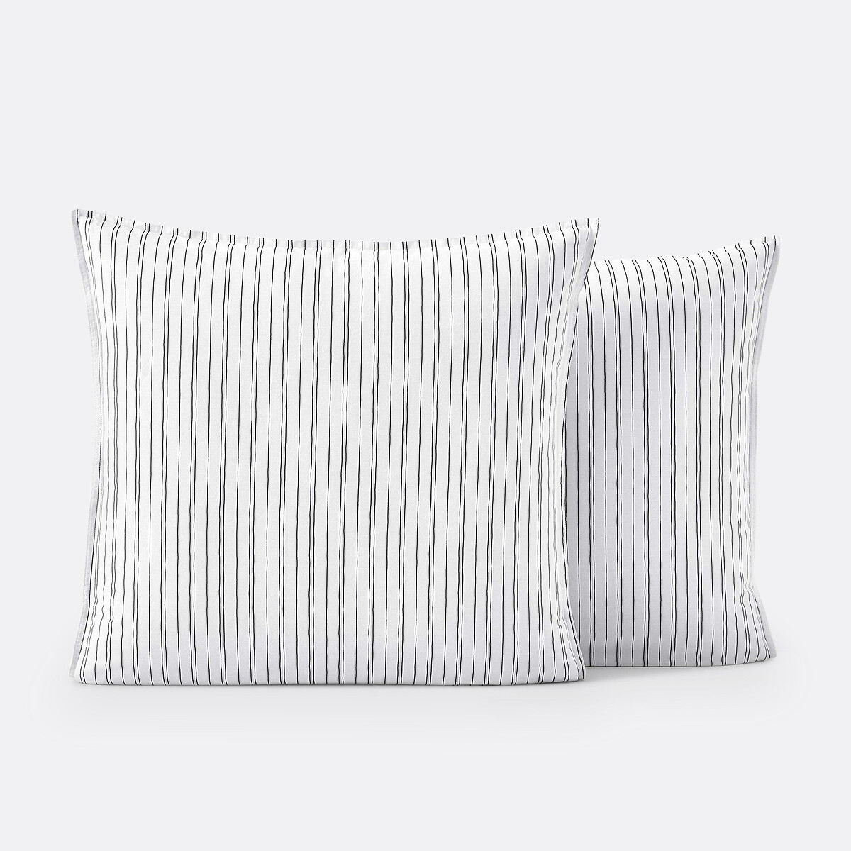 Taie d'oreiller coton lavé Monille imprimé blanc/noir, LA REDOUTE INTERIEURS