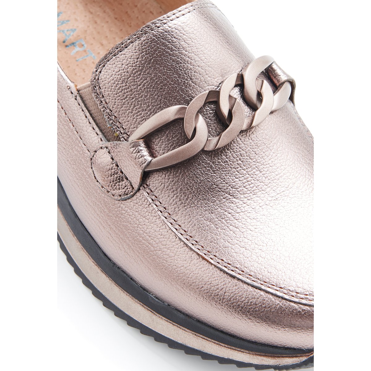 Moccasins Amortyl avec chaînette gris coloris bronze, DAMART