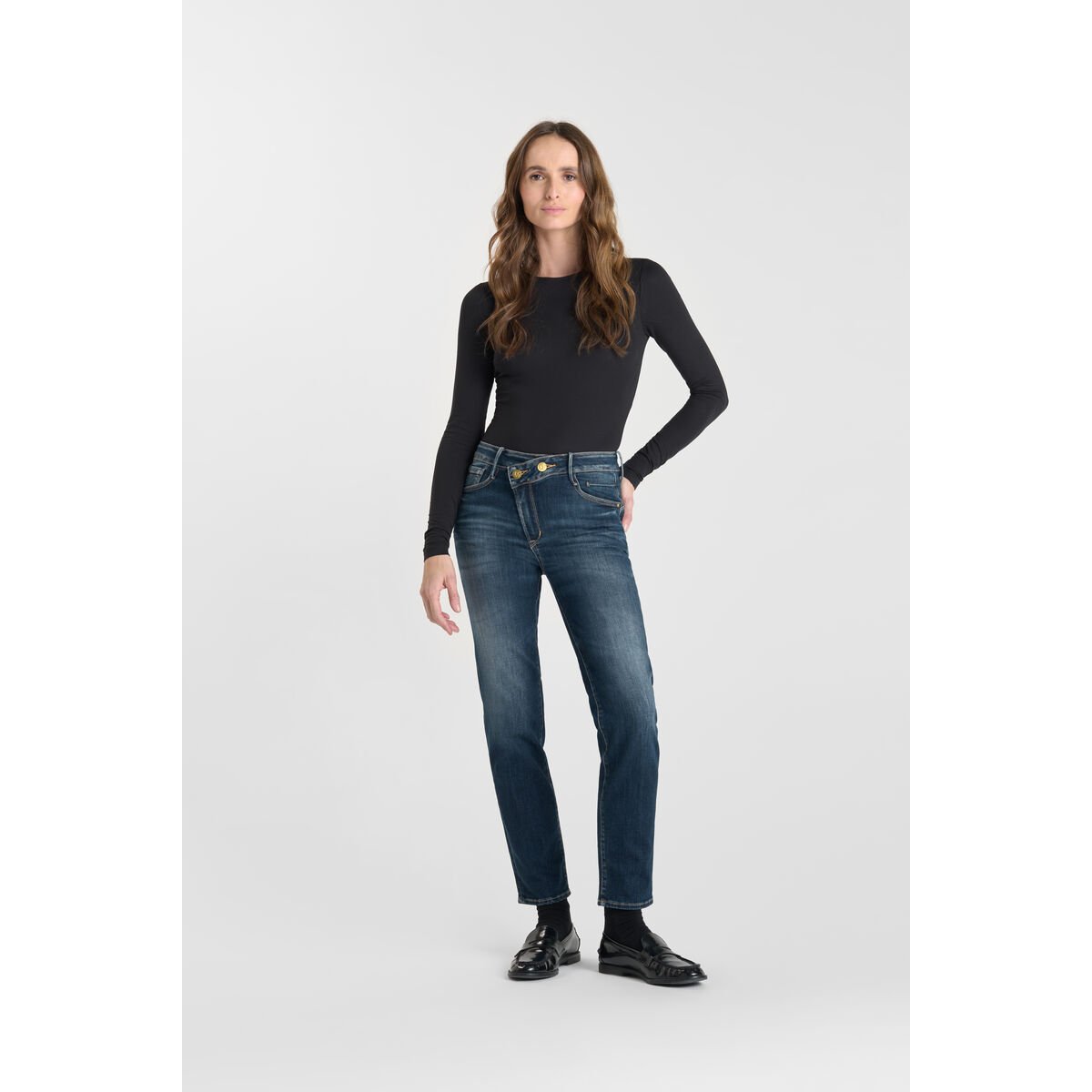 Jeans push-up droite taille haute PULP, 7/8ème blue, LE TEMPS DES CERISES