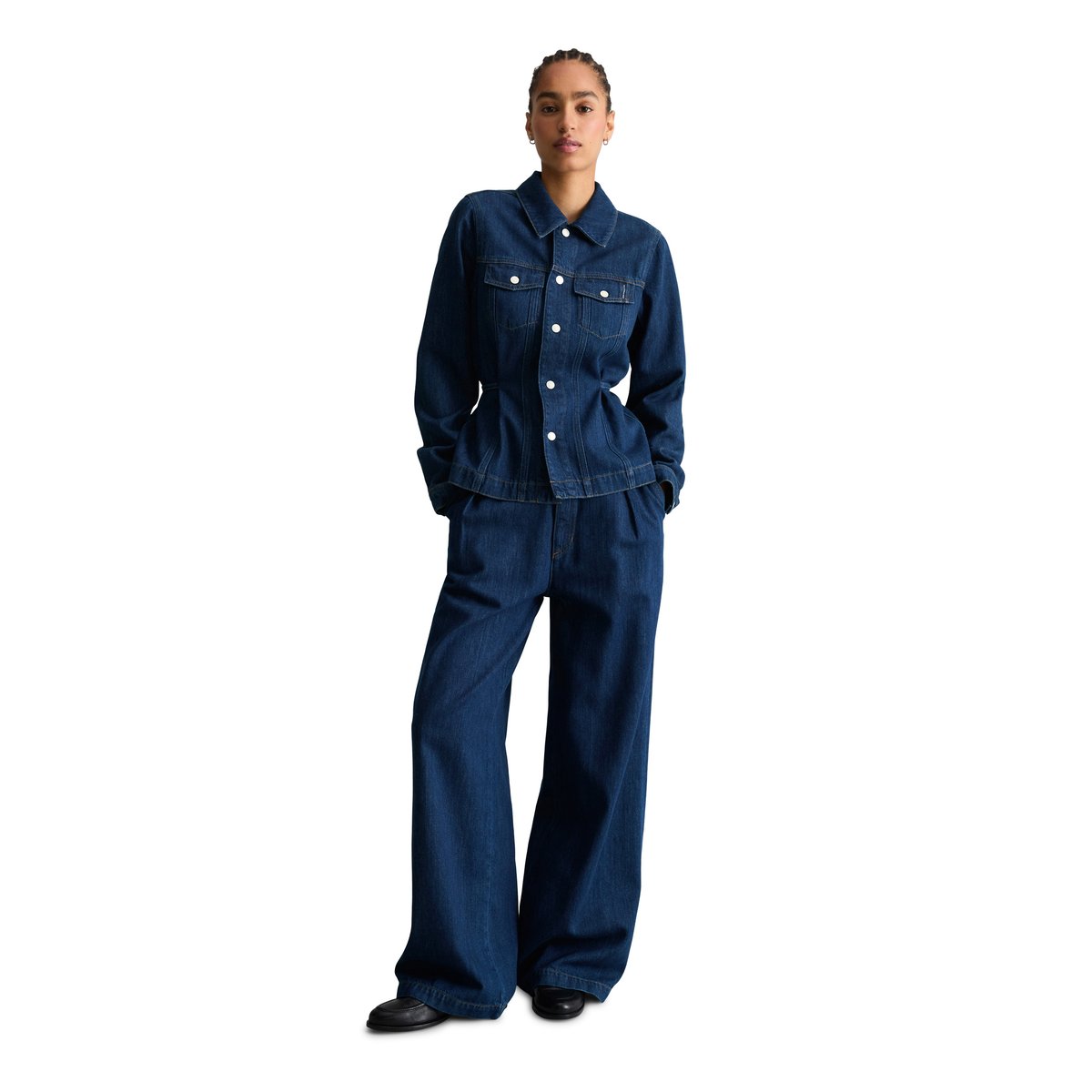 Surchemise en jean ajustée réalisé avec Orange Fiber bleu, MARC O’POLO DENIM