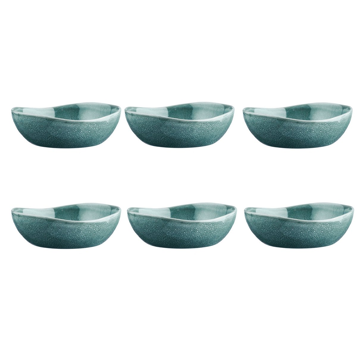 Lot de 6 bols moyens en grès, MAGMA bleu, BJORN